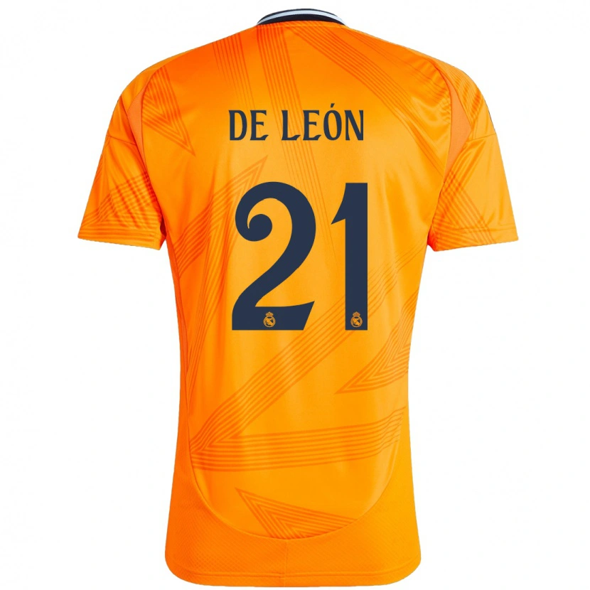 Danxen Mænd Jeremy De León #21 Orange Udebane Spillertrøjer 2024/25 Trøje T-Shirt