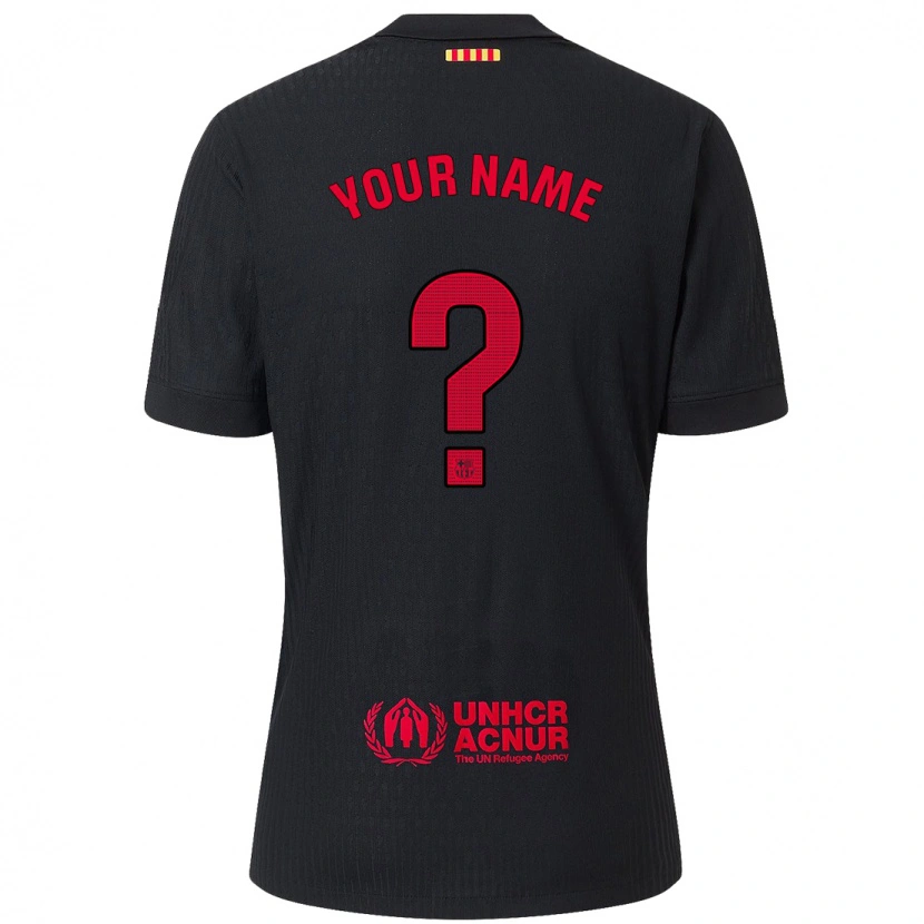 Danxen Mænd Dit Navn #0 Sort Rød Udebane Spillertrøjer 2024/25 Trøje T-Shirt