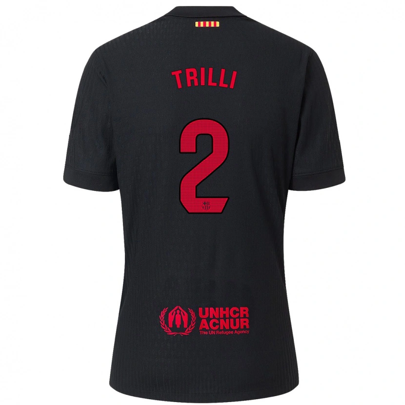 Danxen Mænd Trilli #2 Sort Rød Udebane Spillertrøjer 2024/25 Trøje T-Shirt