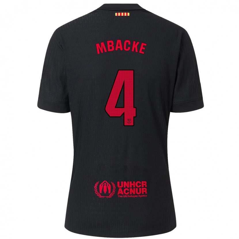 Danxen Mænd Mamadou Mbacke #4 Sort Rød Udebane Spillertrøjer 2024/25 Trøje T-Shirt
