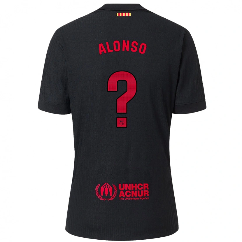 Danxen Mænd Aáron Alonso #0 Sort Rød Udebane Spillertrøjer 2024/25 Trøje T-Shirt