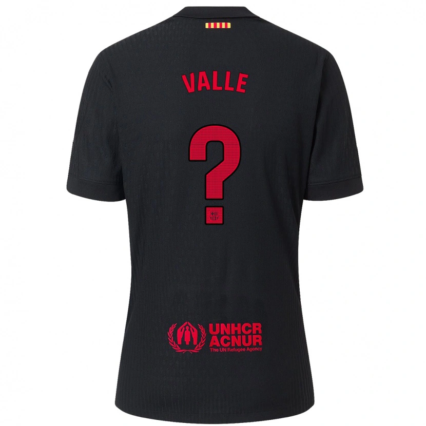 Danxen Mænd Alex Valle #0 Sort Rød Udebane Spillertrøjer 2024/25 Trøje T-Shirt