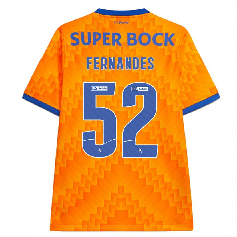 Danxen Mænd Martim Fernandes #52 Orange Udebane Spillertrøjer 2024/25 Trøje T-Shirt