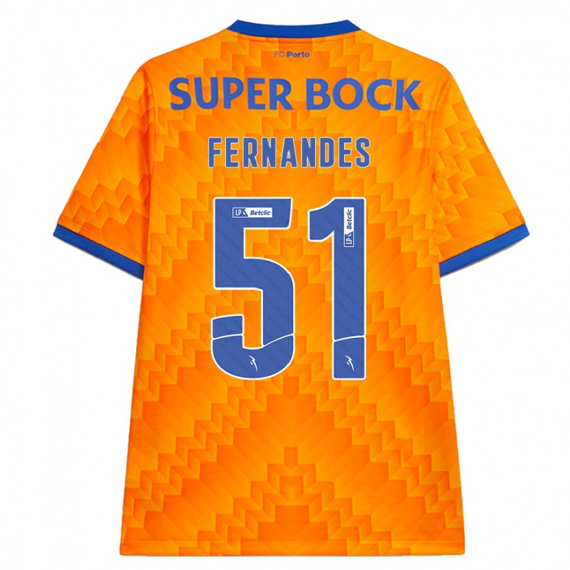 Danxen Mænd Diogo Fernandes #51 Orange Udebane Spillertrøjer 2024/25 Trøje T-Shirt