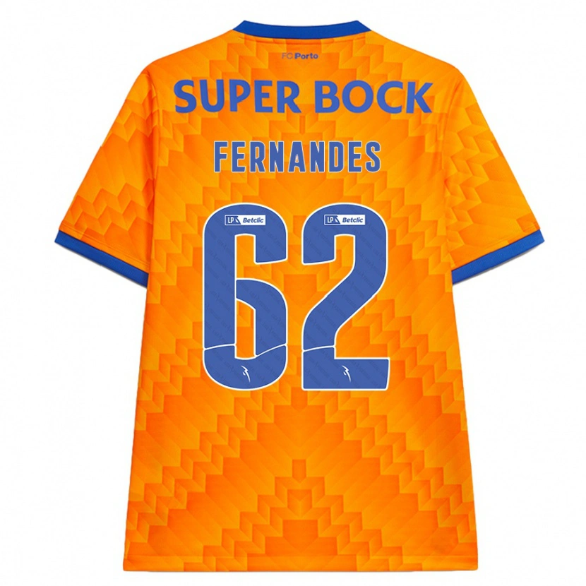 Danxen Mænd Rodrigo Fernandes #62 Orange Udebane Spillertrøjer 2024/25 Trøje T-Shirt