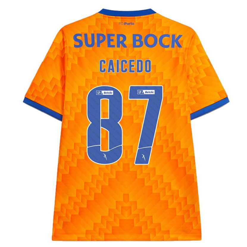 Danxen Mænd Brayan Caicedo #87 Orange Udebane Spillertrøjer 2024/25 Trøje T-Shirt