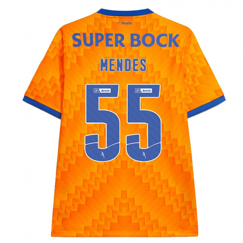 Danxen Mænd João Mendes #55 Orange Udebane Spillertrøjer 2024/25 Trøje T-Shirt