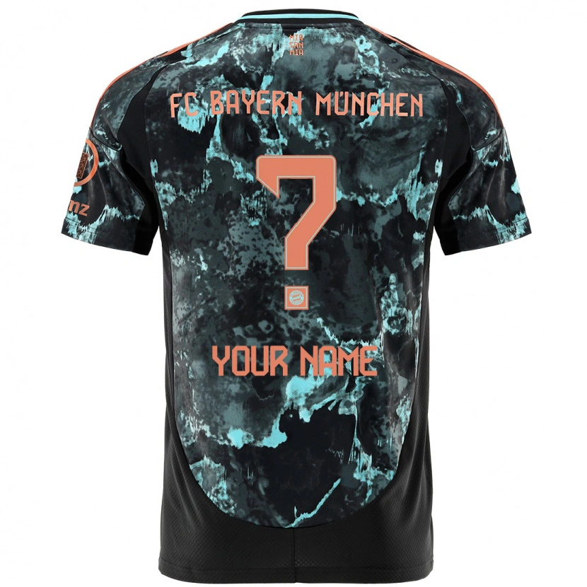 Danxen Mænd Dit Navn #0 Sort Udebane Spillertrøjer 2024/25 Trøje T-Shirt