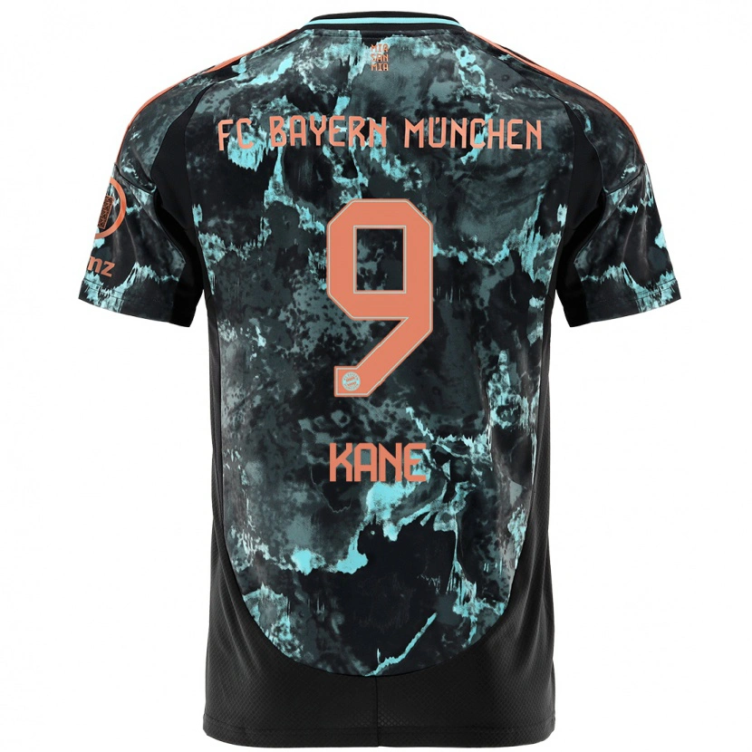 Danxen Mænd Harry Kane #9 Sort Udebane Spillertrøjer 2024/25 Trøje T-Shirt