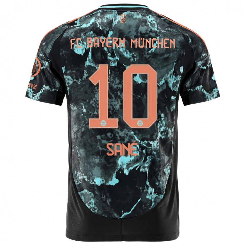 Danxen Mænd Leroy Sané #10 Sort Udebane Spillertrøjer 2024/25 Trøje T-Shirt