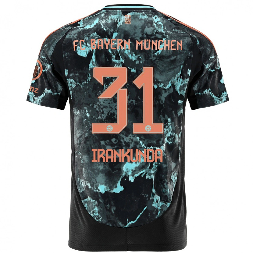Danxen Mænd Nestory Irankunda #31 Sort Udebane Spillertrøjer 2024/25 Trøje T-Shirt