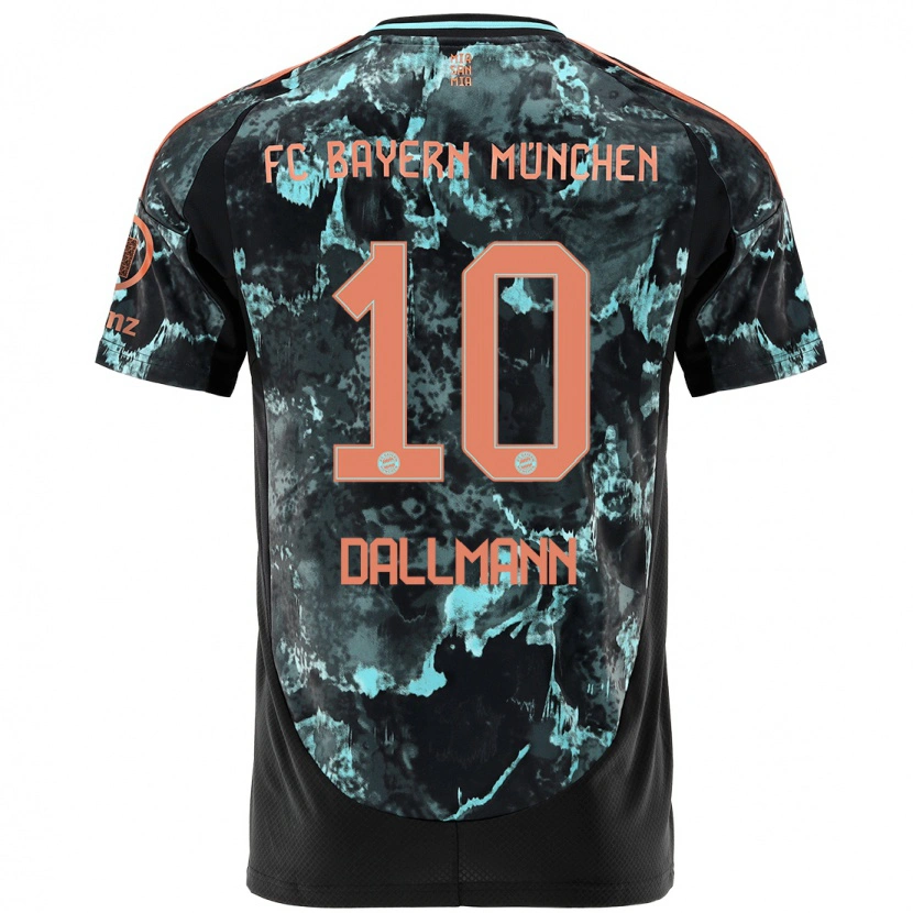Danxen Mænd Linda Dallmann #10 Sort Udebane Spillertrøjer 2024/25 Trøje T-Shirt