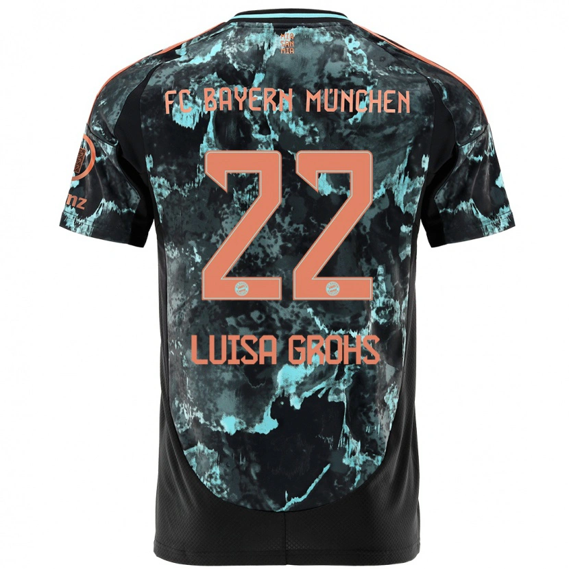 Danxen Mænd Maria Luisa Grohs #22 Sort Udebane Spillertrøjer 2024/25 Trøje T-Shirt