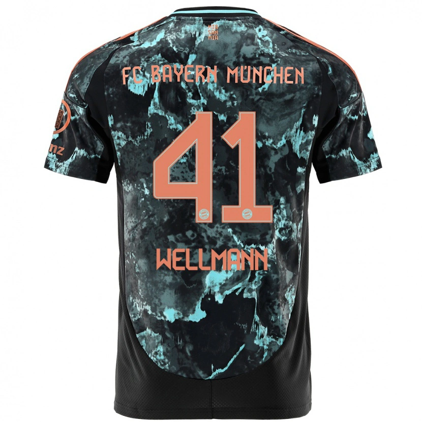 Danxen Mænd Anna Wellmann #41 Sort Udebane Spillertrøjer 2024/25 Trøje T-Shirt