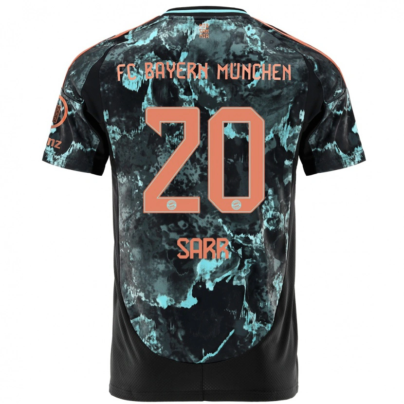 Danxen Mænd Bouna Sarr #20 Sort Udebane Spillertrøjer 2024/25 Trøje T-Shirt