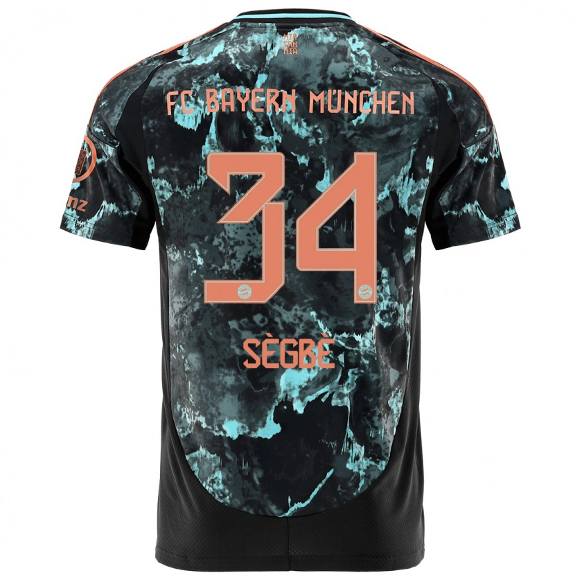 Danxen Mænd Désiré Sègbè #34 Sort Udebane Spillertrøjer 2024/25 Trøje T-Shirt