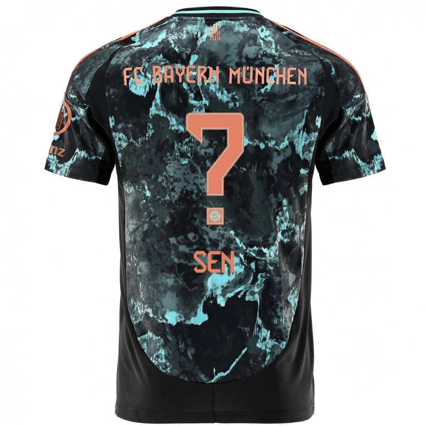 Danxen Mænd Salih Sen #0 Sort Udebane Spillertrøjer 2024/25 Trøje T-Shirt