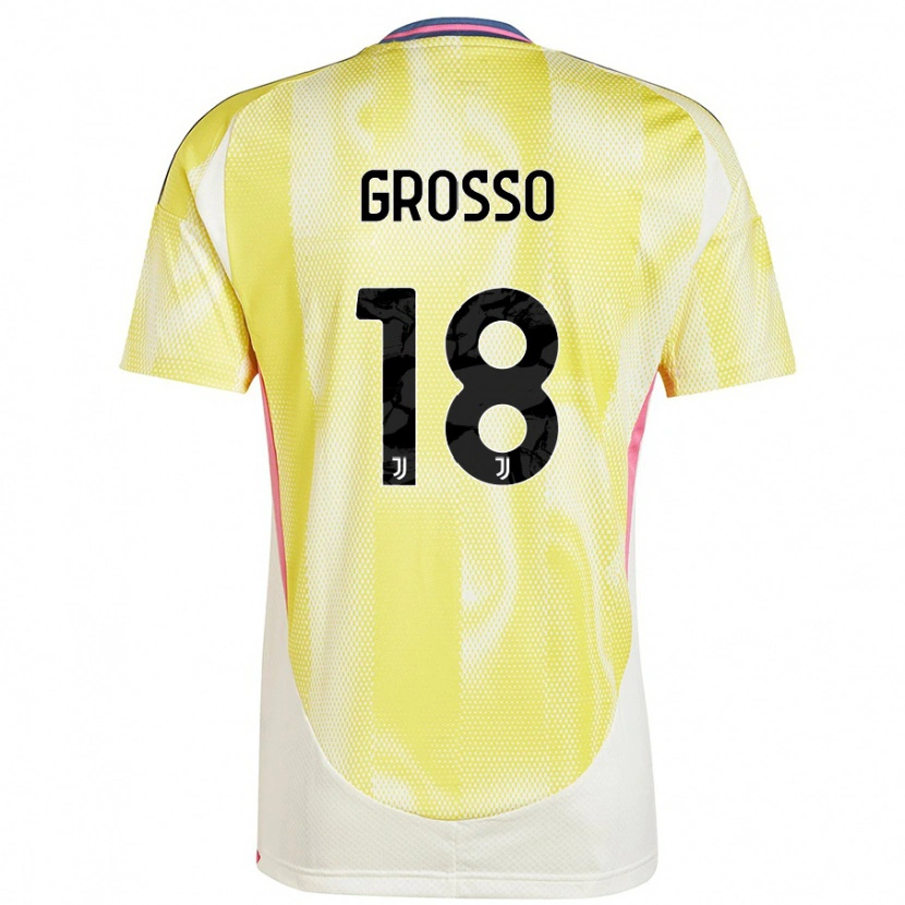 Danxen Mænd Filippo Grosso #18 Solgul Udebane Spillertrøjer 2024/25 Trøje T-Shirt