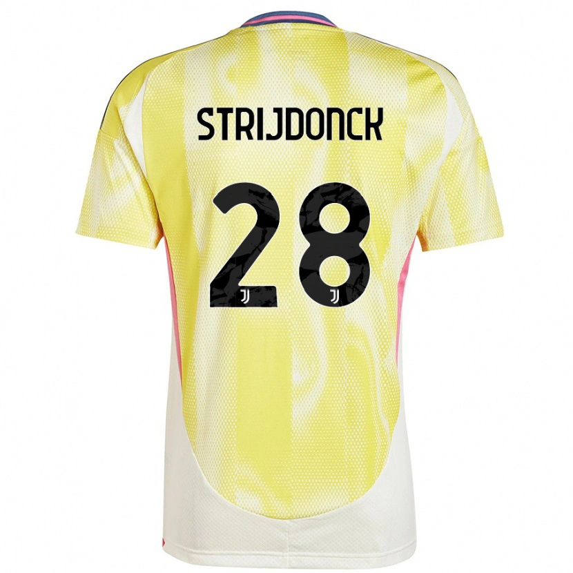 Danxen Mænd Bayron Strijdonck #28 Solgul Udebane Spillertrøjer 2024/25 Trøje T-Shirt