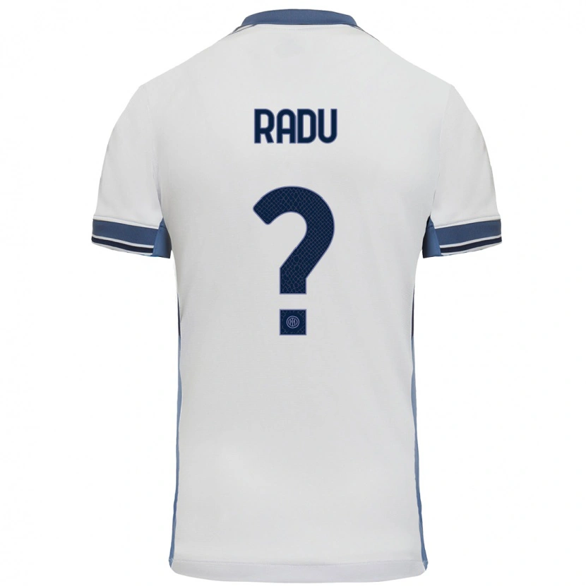 Danxen Mænd Andrei Radu #0 Hvid Grå Udebane Spillertrøjer 2024/25 Trøje T-Shirt