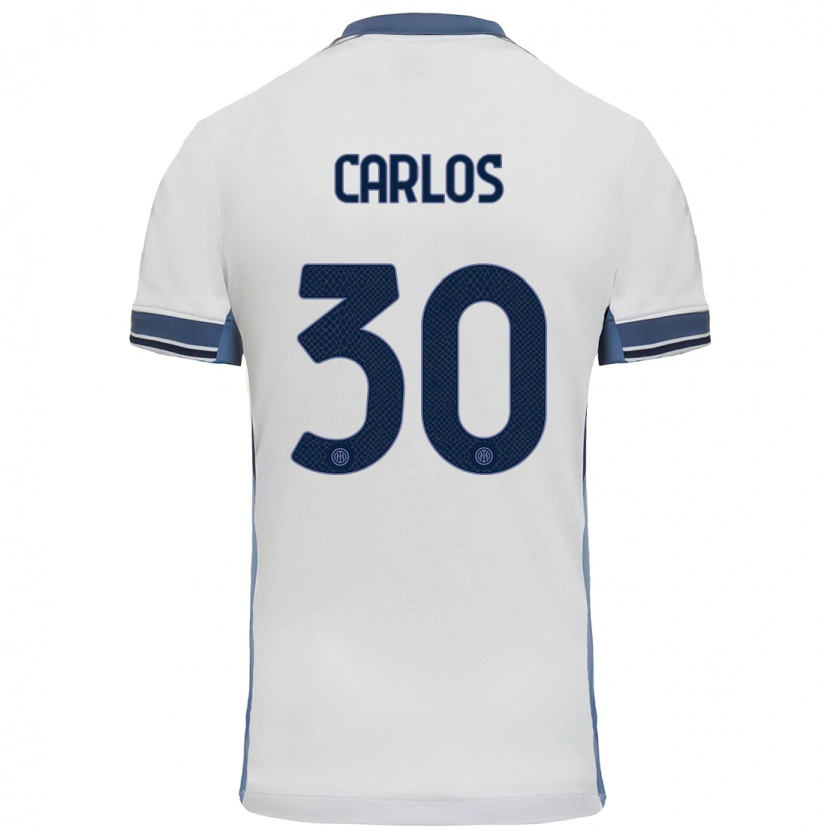 Danxen Mænd Carlos Augusto #30 Hvid Grå Udebane Spillertrøjer 2024/25 Trøje T-Shirt