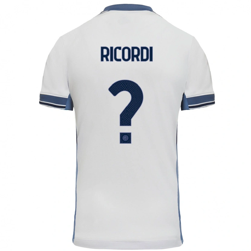 Danxen Mænd Tommaso Ricordi #0 Hvid Grå Udebane Spillertrøjer 2024/25 Trøje T-Shirt