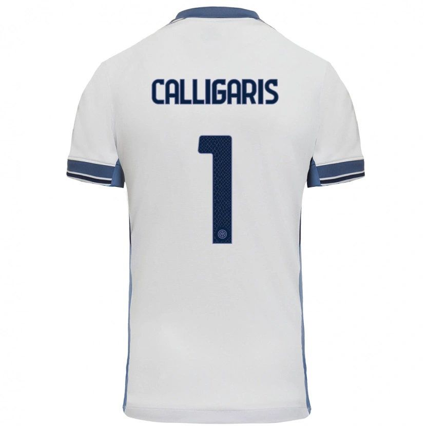 Danxen Mænd Alessandro Calligaris #1 Hvid Grå Udebane Spillertrøjer 2024/25 Trøje T-Shirt