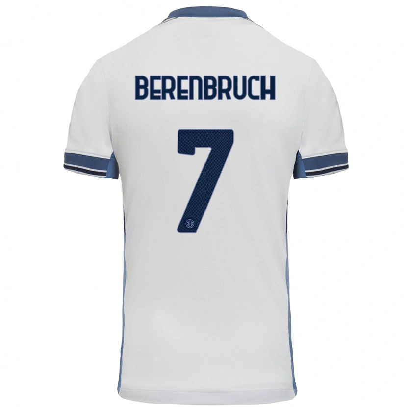 Danxen Mænd Thomas Berenbruch #7 Hvid Grå Udebane Spillertrøjer 2024/25 Trøje T-Shirt