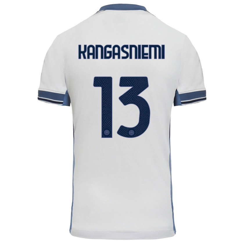 Danxen Mænd Ilari Kangasniemi #13 Hvid Grå Udebane Spillertrøjer 2024/25 Trøje T-Shirt