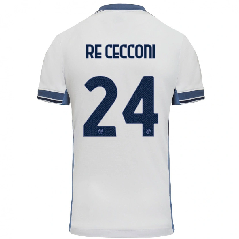 Danxen Mænd Gabriele Re Cecconi #24 Hvid Grå Udebane Spillertrøjer 2024/25 Trøje T-Shirt