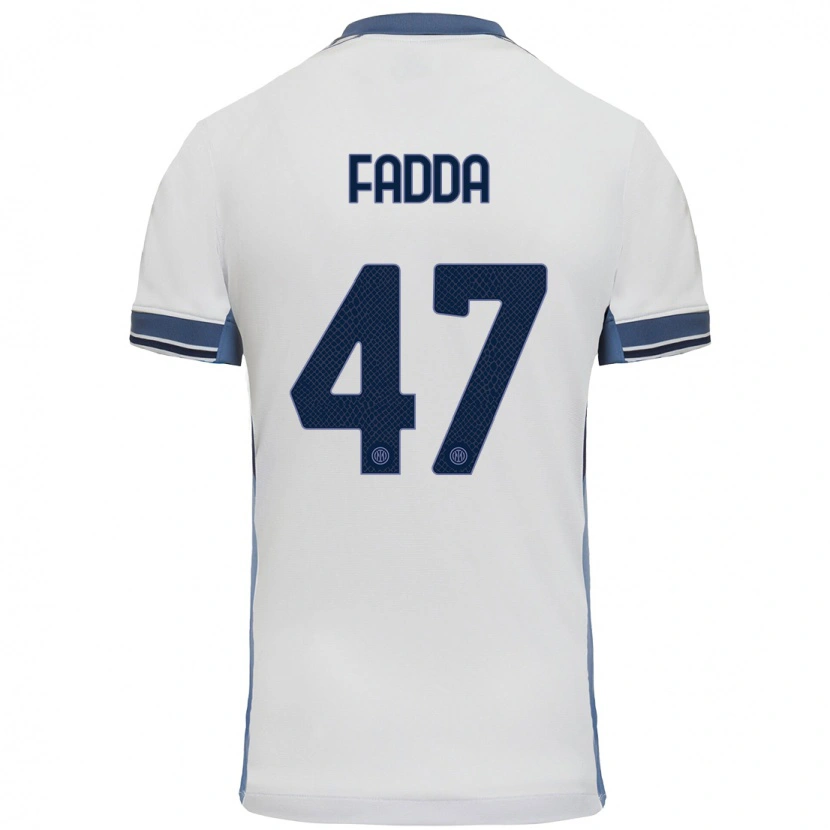 Danxen Mænd Paola Fadda #47 Hvid Grå Udebane Spillertrøjer 2024/25 Trøje T-Shirt