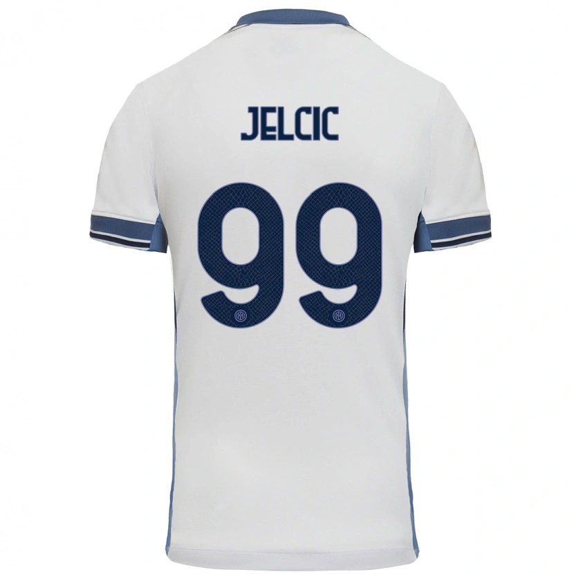 Danxen Mænd Maja Jelčić #99 Hvid Grå Udebane Spillertrøjer 2024/25 Trøje T-Shirt