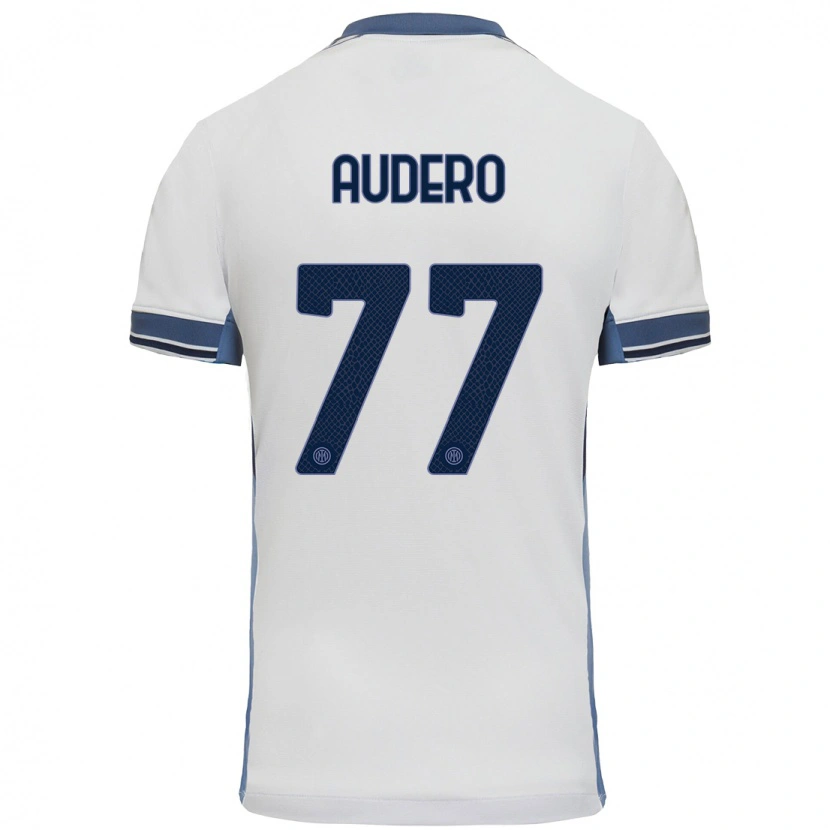 Danxen Mænd Emil Audero #77 Hvid Grå Udebane Spillertrøjer 2024/25 Trøje T-Shirt