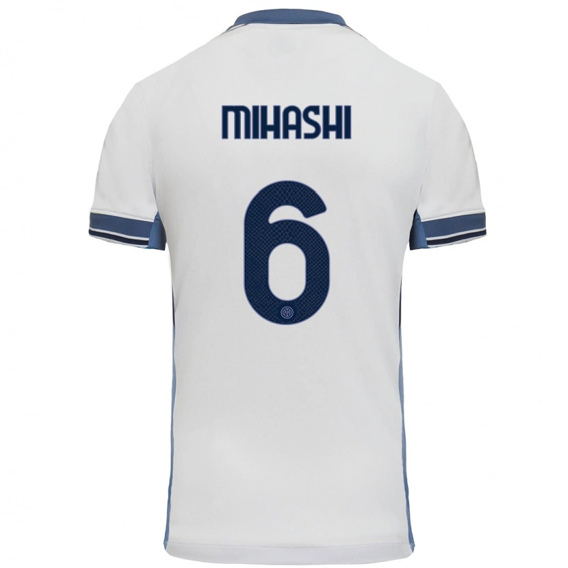 Danxen Mænd Mana Mihashi #6 Hvid Grå Udebane Spillertrøjer 2024/25 Trøje T-Shirt