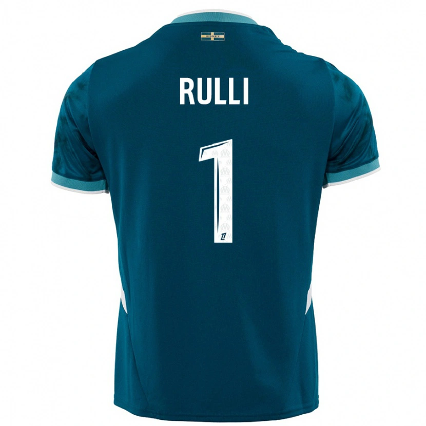 Danxen Mænd Gerónimo Rulli #1 Turkis Blå Udebane Spillertrøjer 2024/25 Trøje T-Shirt