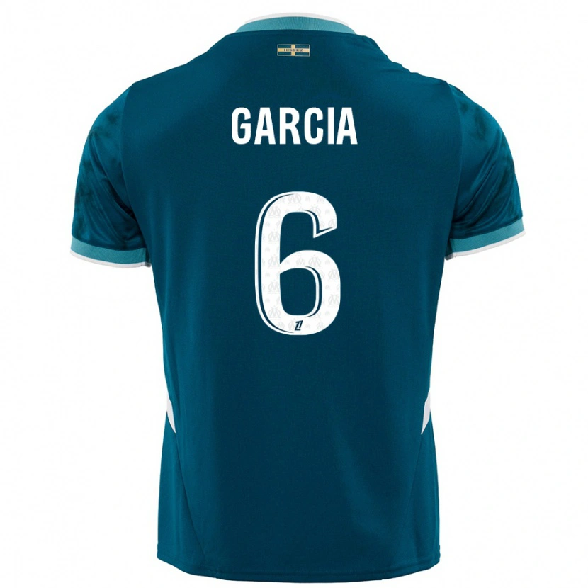 Danxen Mænd Ulisses Garcia #6 Turkis Blå Udebane Spillertrøjer 2024/25 Trøje T-Shirt