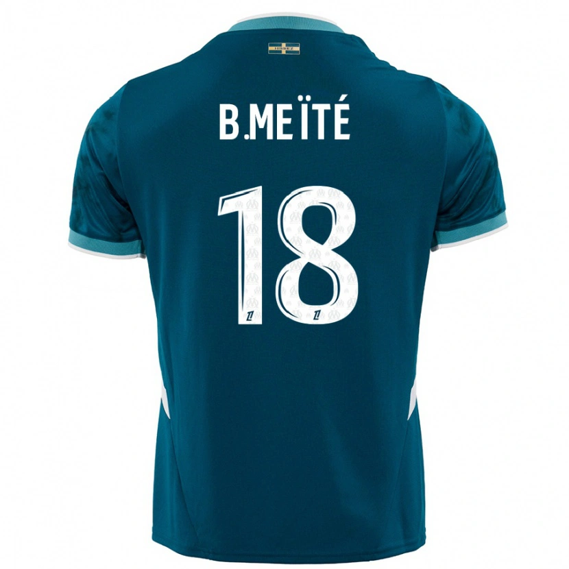 Danxen Mænd Bamo Meïté #18 Turkis Blå Udebane Spillertrøjer 2024/25 Trøje T-Shirt