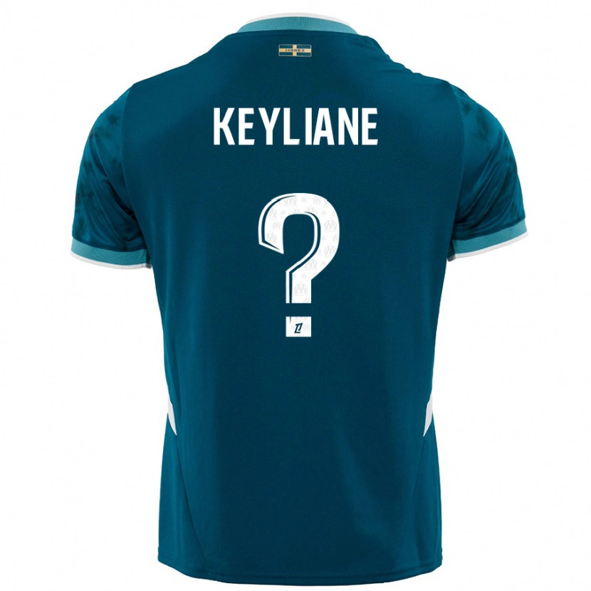 Danxen Mænd Keyliane Abdallah #0 Turkis Blå Udebane Spillertrøjer 2024/25 Trøje T-Shirt
