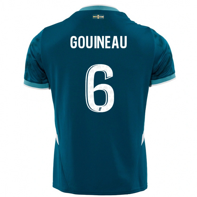 Danxen Mænd Coline Gouineau #6 Turkis Blå Udebane Spillertrøjer 2024/25 Trøje T-Shirt