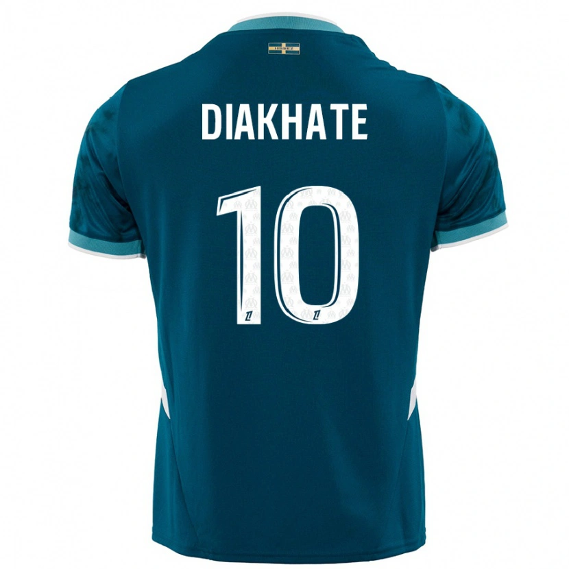 Danxen Mænd Ndeye Awa Diakhaté #10 Turkis Blå Udebane Spillertrøjer 2024/25 Trøje T-Shirt