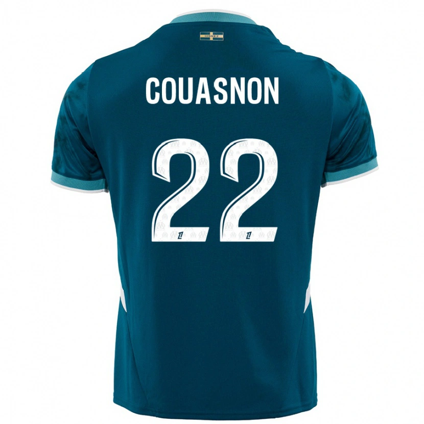 Danxen Mænd Roxane Couasnon #22 Turkis Blå Udebane Spillertrøjer 2024/25 Trøje T-Shirt