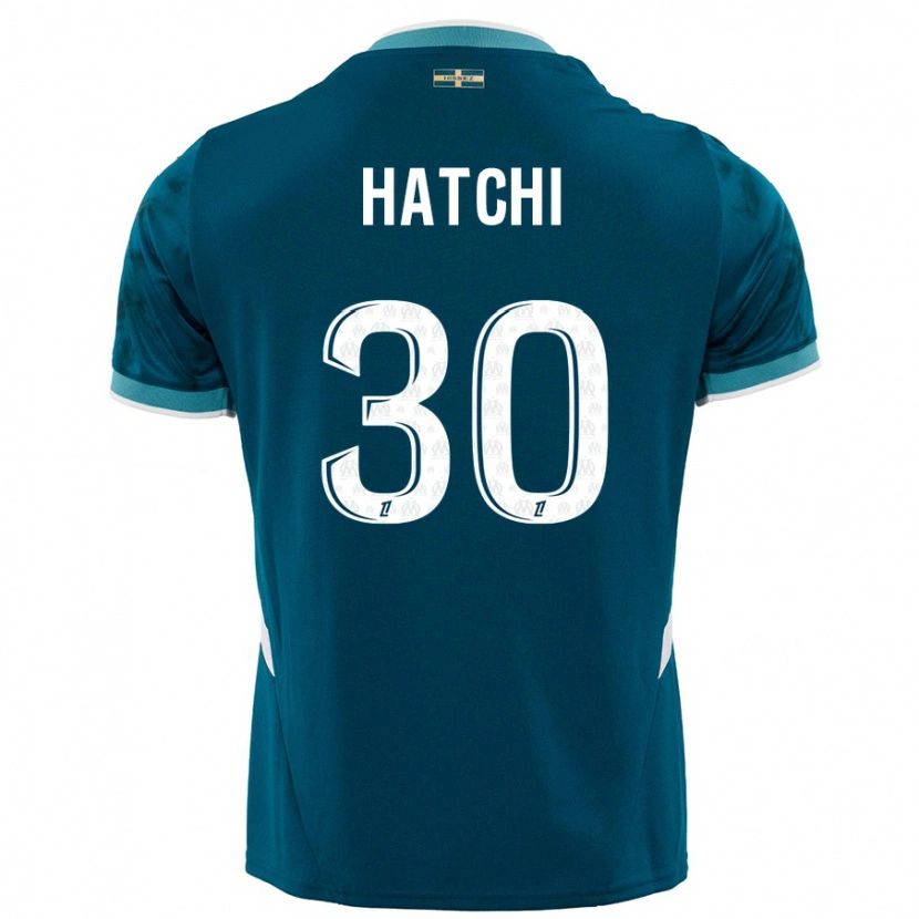 Danxen Mænd Anaïs Hatchi #30 Turkis Blå Udebane Spillertrøjer 2024/25 Trøje T-Shirt