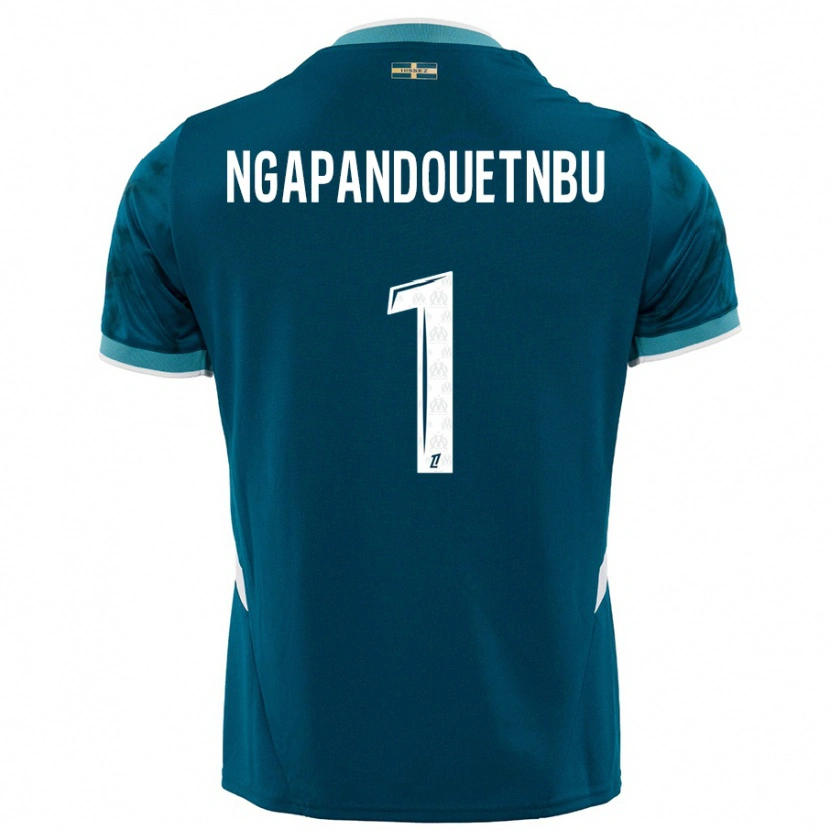 Danxen Mænd Simon Ngapandouetnbu #1 Turkis Blå Udebane Spillertrøjer 2024/25 Trøje T-Shirt