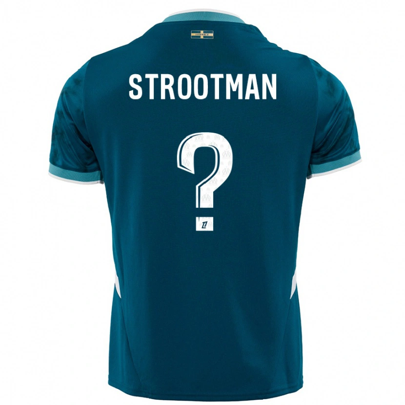 Danxen Mænd Kevin Strootman #0 Turkis Blå Udebane Spillertrøjer 2024/25 Trøje T-Shirt