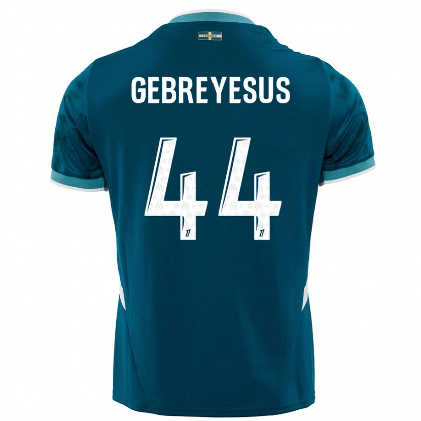 Danxen Mænd Esey Gebreyesus #44 Turkis Blå Udebane Spillertrøjer 2024/25 Trøje T-Shirt