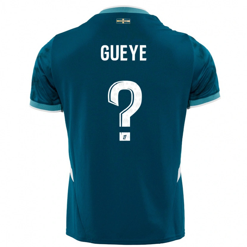 Danxen Mænd Daouda Gueye #0 Turkis Blå Udebane Spillertrøjer 2024/25 Trøje T-Shirt