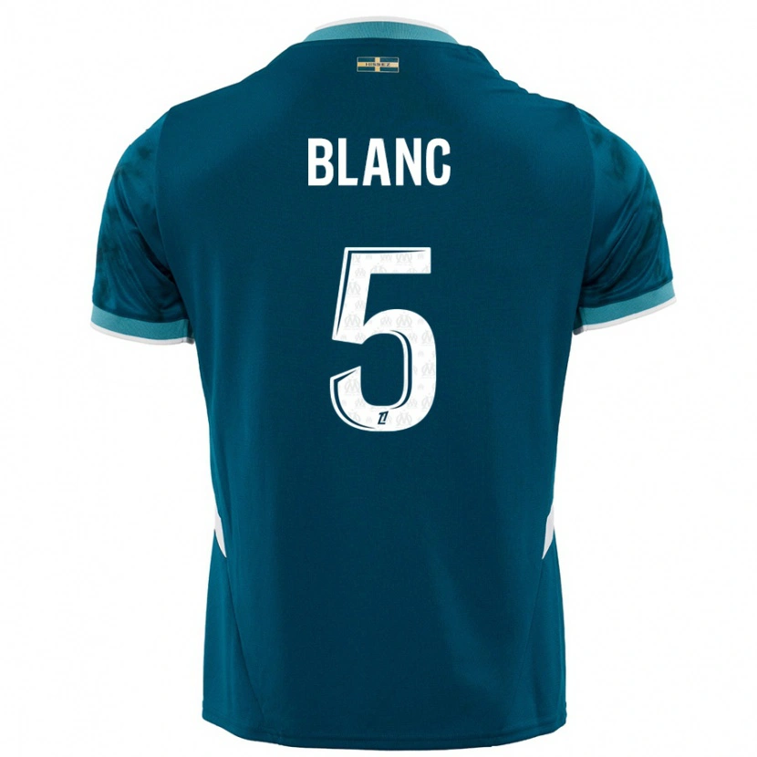 Danxen Mænd Amandine Blanc #5 Turkis Blå Udebane Spillertrøjer 2024/25 Trøje T-Shirt
