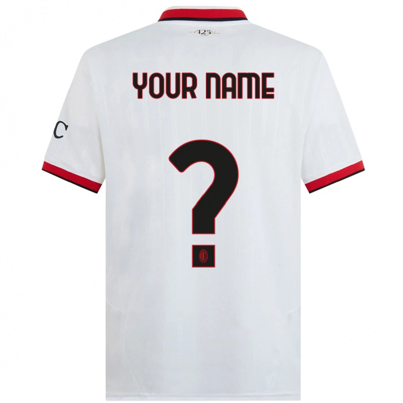 Danxen Mænd Dit Navn #0 Hvid Sort Rød Udebane Spillertrøjer 2024/25 Trøje T-Shirt