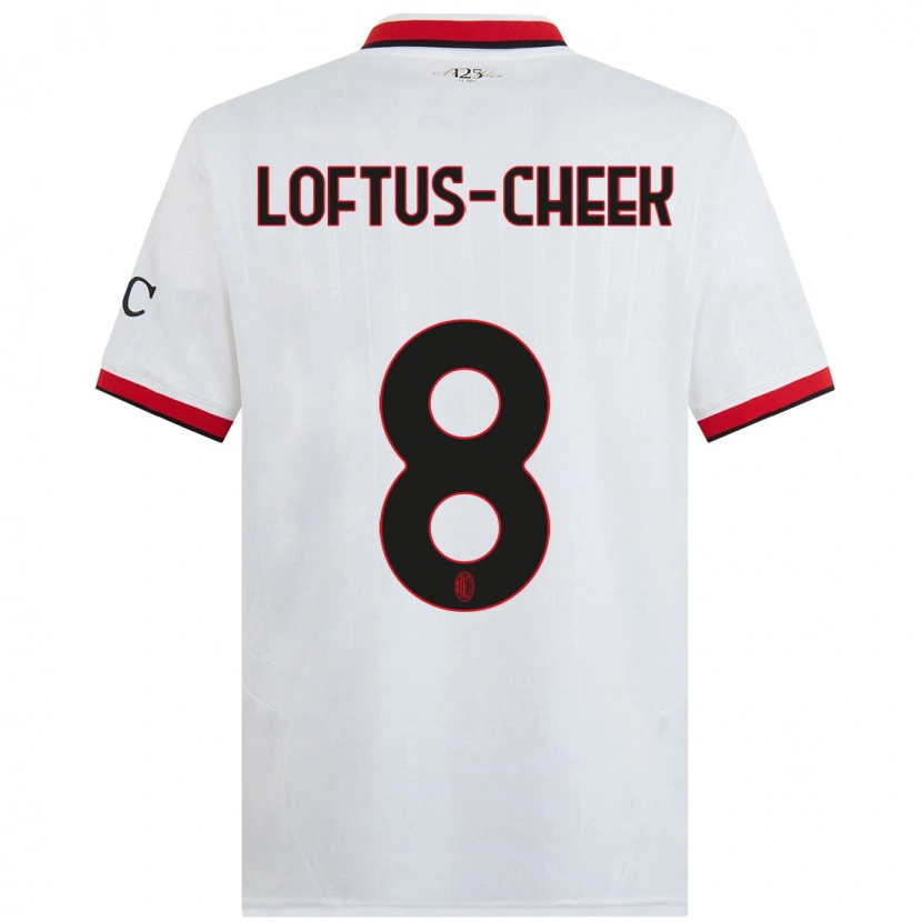 Danxen Mænd Ruben Loftus-Cheek #8 Hvid Sort Rød Udebane Spillertrøjer 2024/25 Trøje T-Shirt