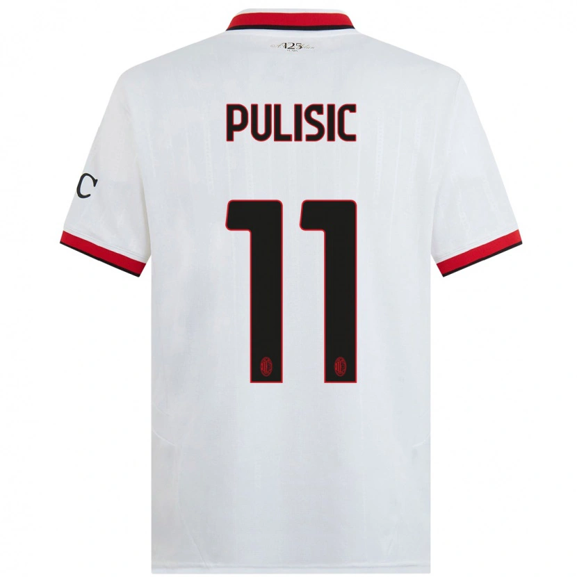 Danxen Mænd Christian Pulisic #11 Hvid Sort Rød Udebane Spillertrøjer 2024/25 Trøje T-Shirt
